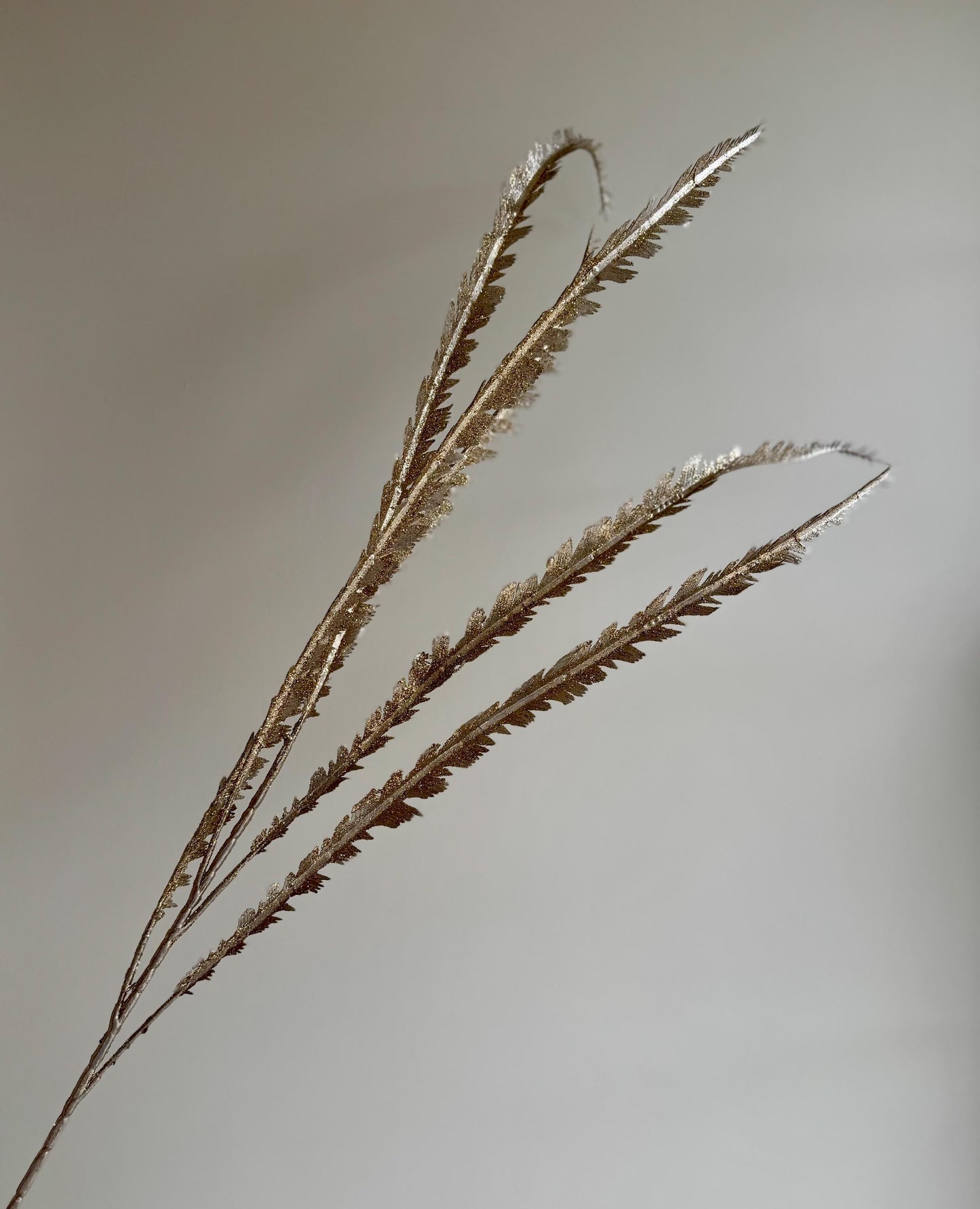 Fern Sprig in Glittered Champagne - 100cm