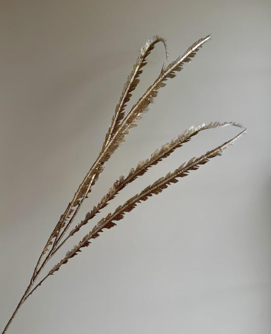 Fern Sprig in Glittered Champagne - 100cm