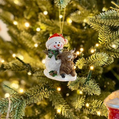 Snowman & Highland Cow Bauble