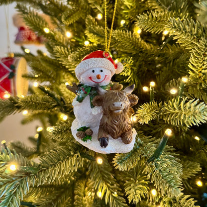 Snowman & Highland Cow Bauble