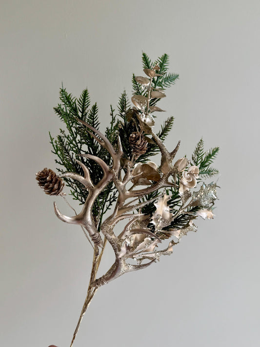 Antler Spray in Champagne Sparkle - 65cm