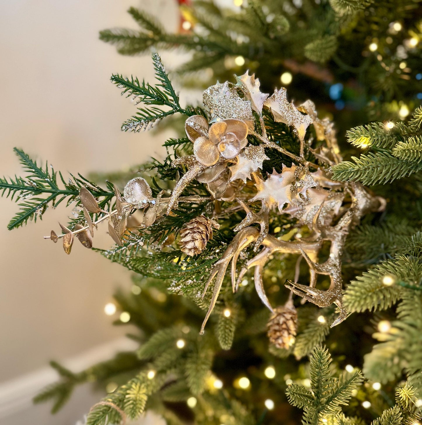 Antler Spray in Champagne Sparkle - 65cm