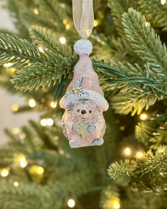 Mini Glitter Hedgehog Christmas Bauble