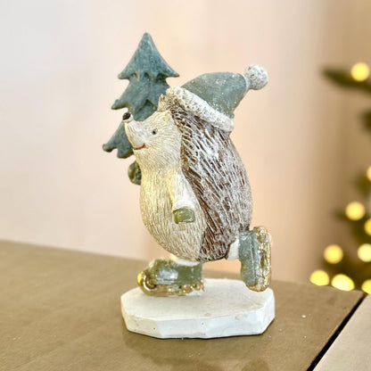 Christmas Hedgehog Ornaments – Woodland Winter Decorations – Bird and Hedgehog