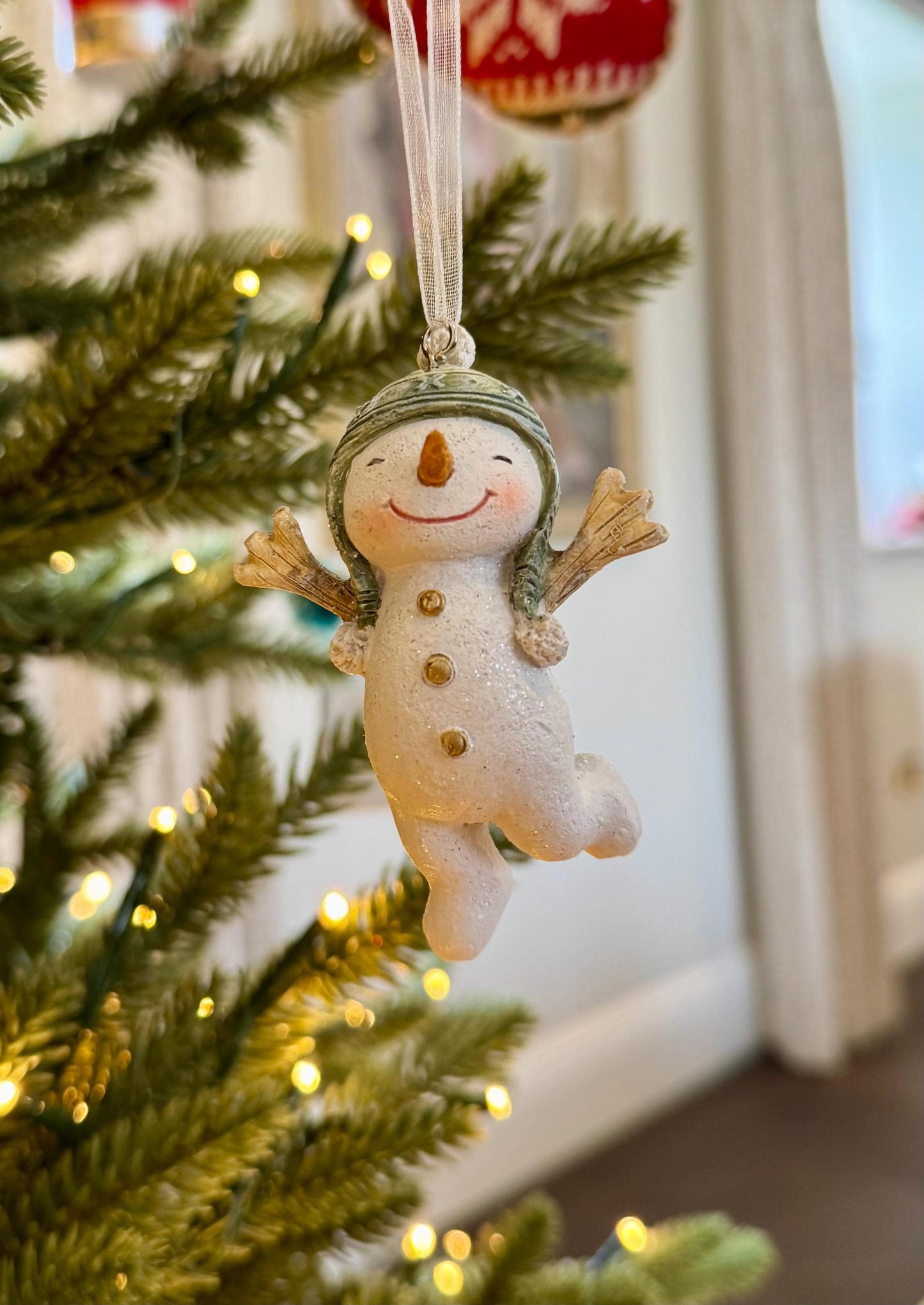 Mini Snowmen Christmas Tree Decorations - Hand Painted Festive Bauble