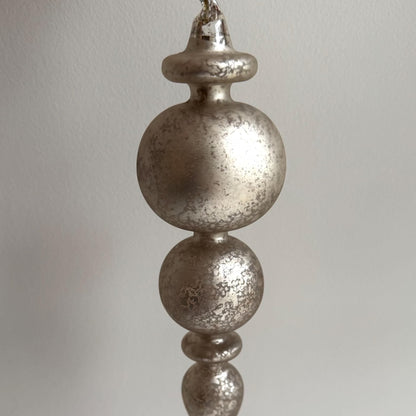 Champagne Mottled Glass Finial Bauble – Luxury Handmade Christmas Ornament