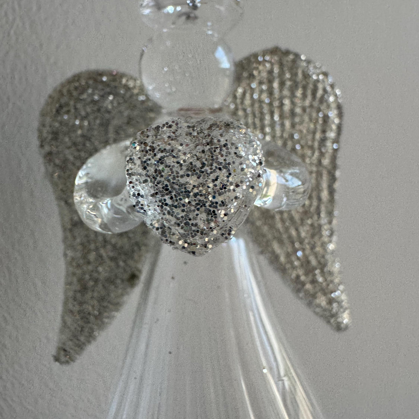 The Celeste – Glass Angel Christmas Bauble with Silver Wings, 9cm