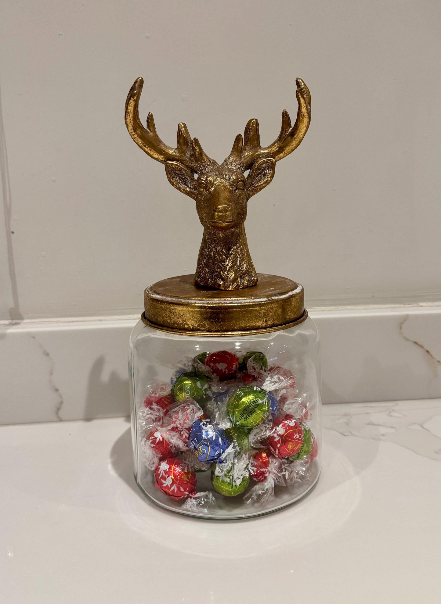 Stag Head Glass Jar