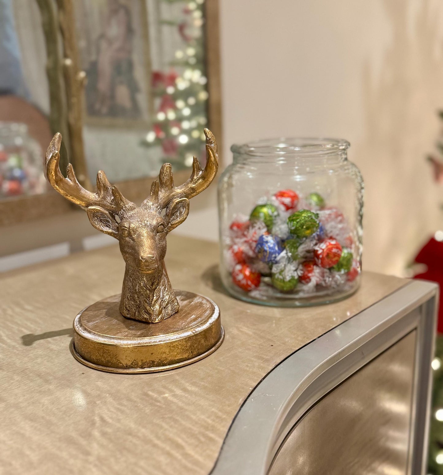 Stag Head Glass Jar