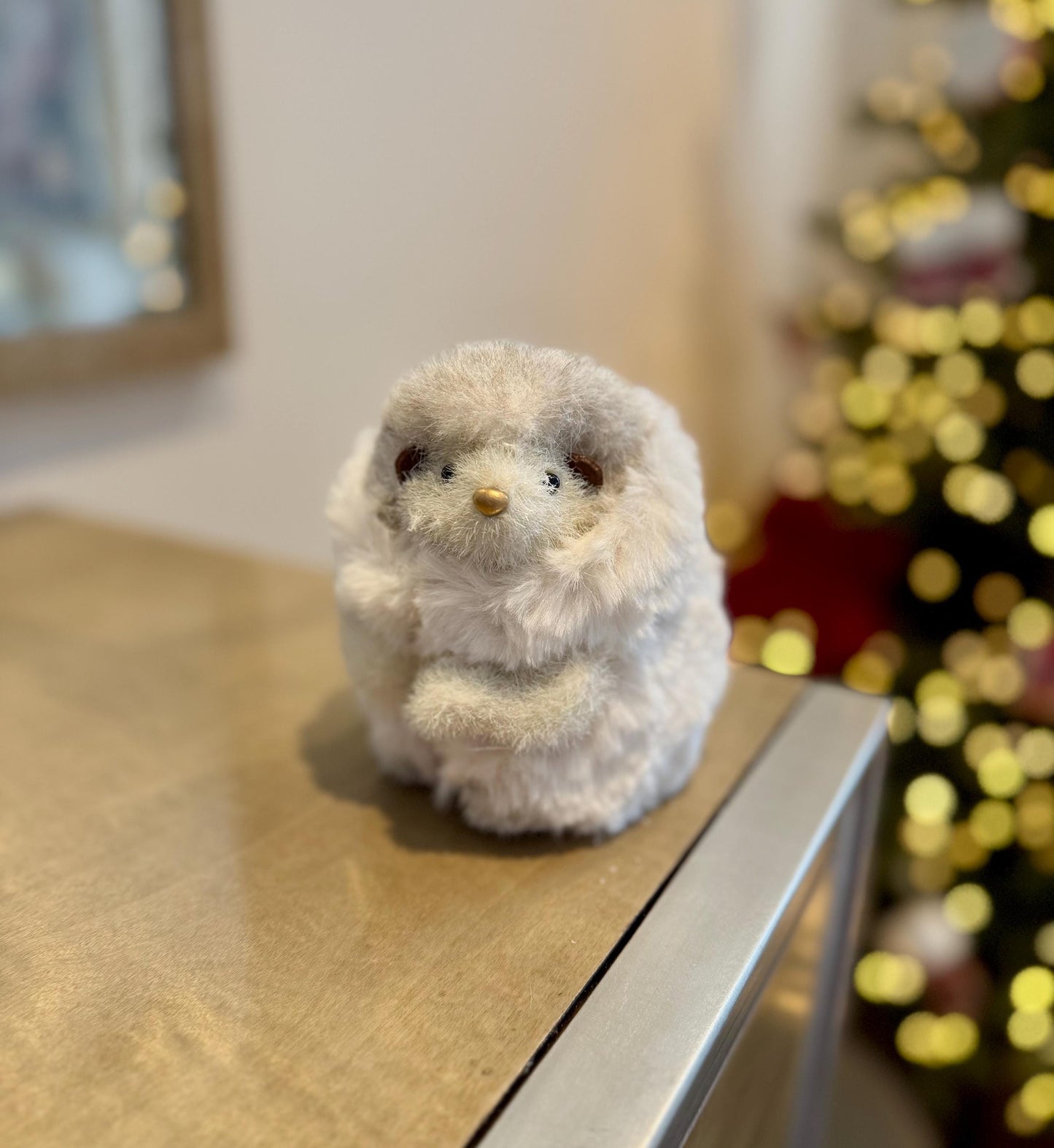 Soft Faux Fur Hedgehog Ornament - Woodland Christmas Decor