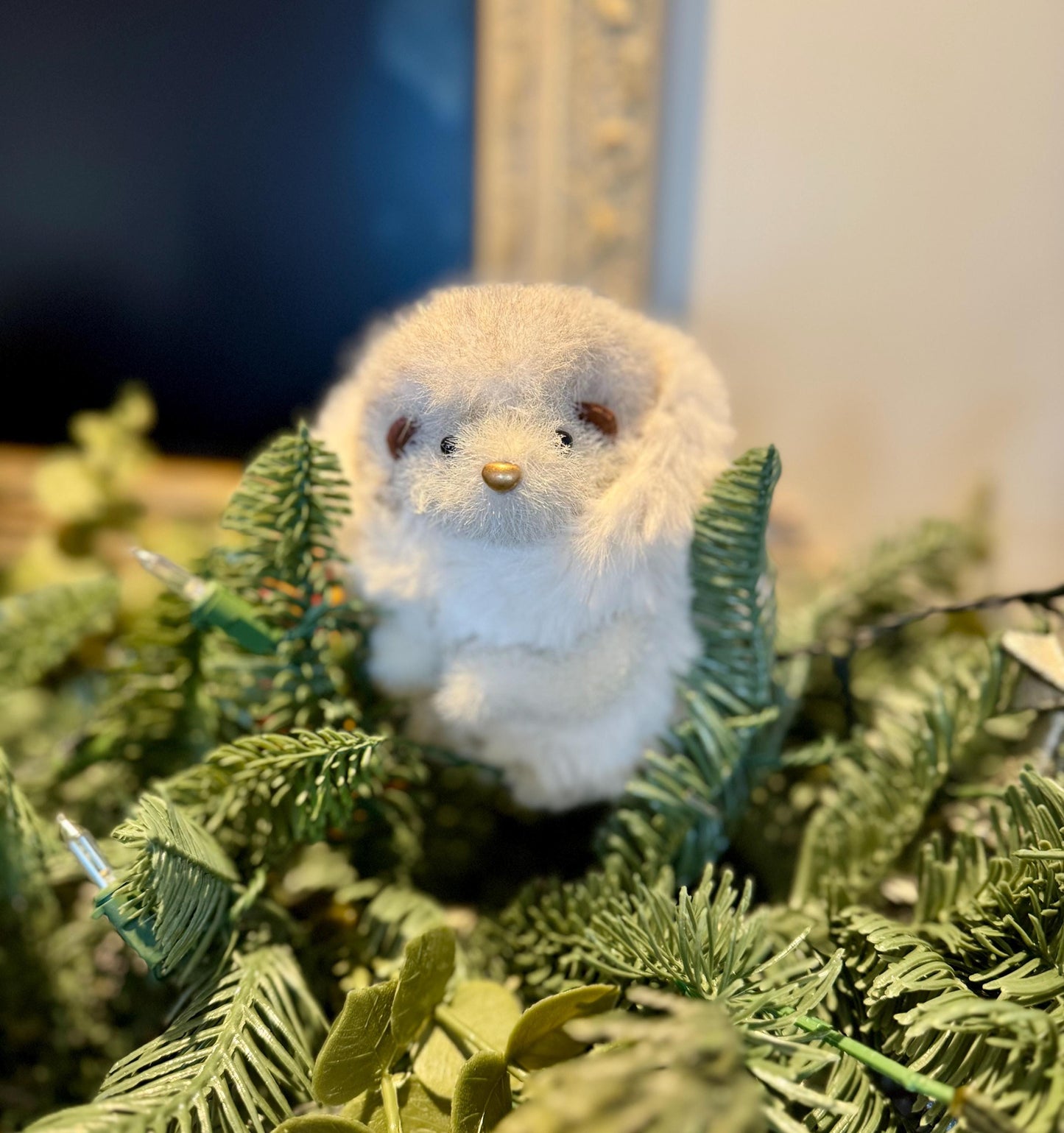 Soft Faux Fur Hedgehog Ornament - Woodland Christmas Decor