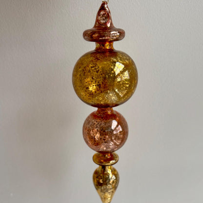 Gold & Rose Gold Glass Finial Bauble – Luxury Handmade Christmas Ornament
