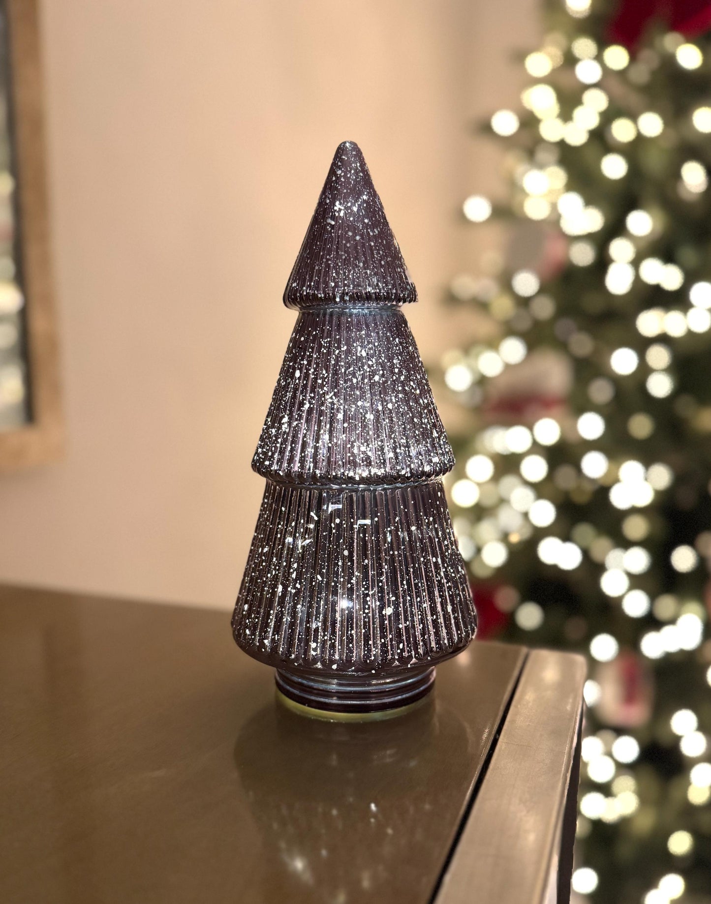 Light-Up Ribbed Glass Christmas Tree in Various Colours