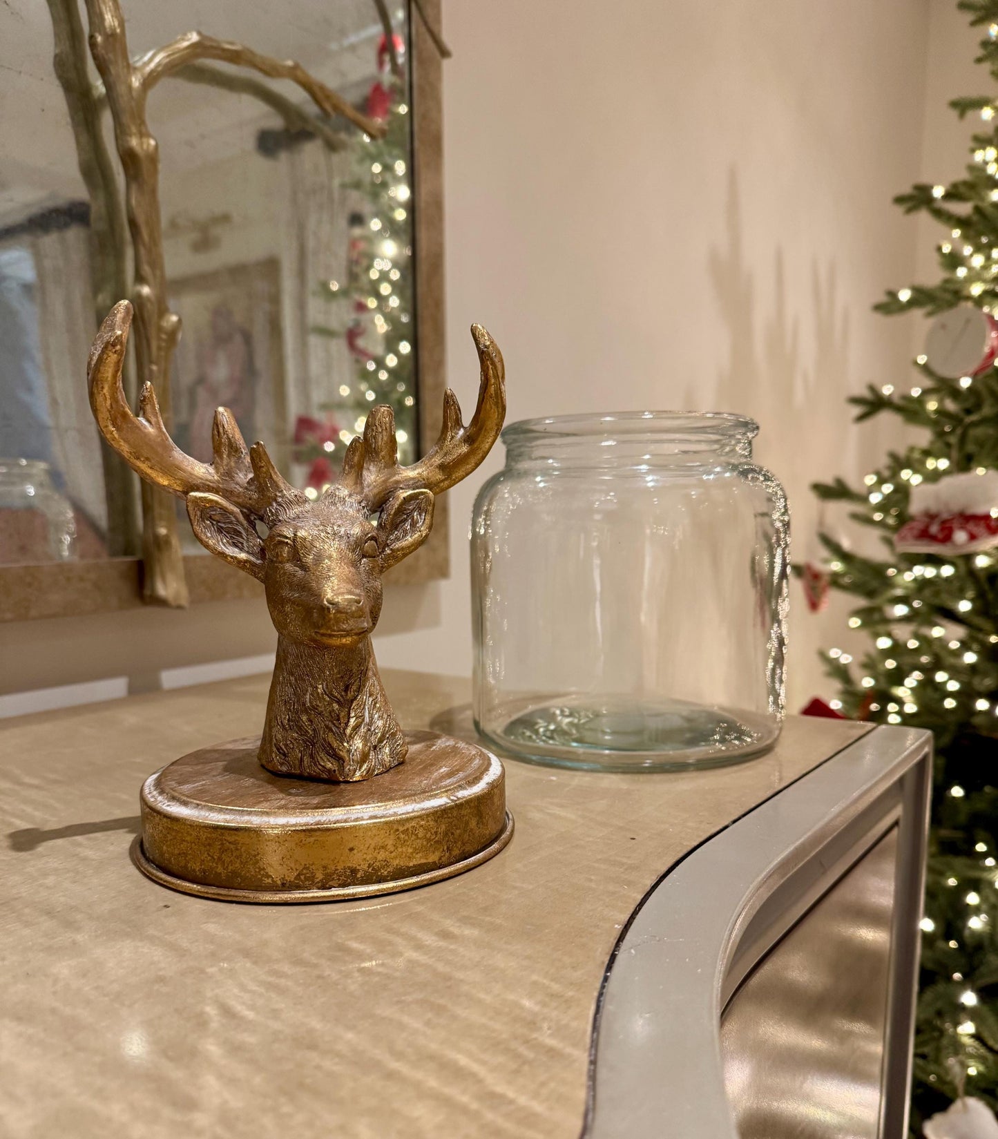 Stag Head Glass Jar