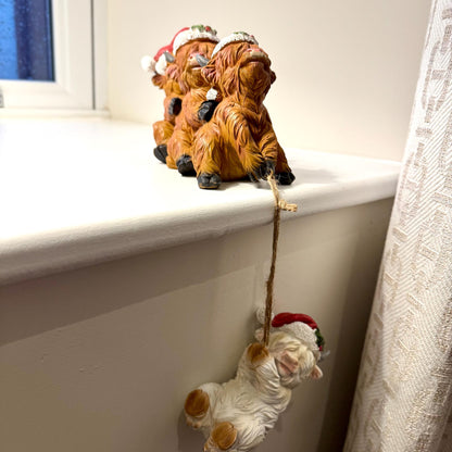 Helpful Highland Cow Christmas Ornament - Fun Festive Figurine