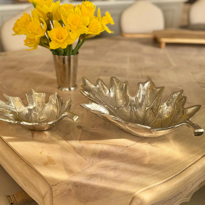 Decorative Leaf Bowl in Cast Aluminium – Small (23cm)