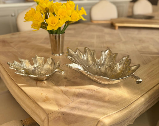 Decorative Leaf Bowl in Cast Aluminium