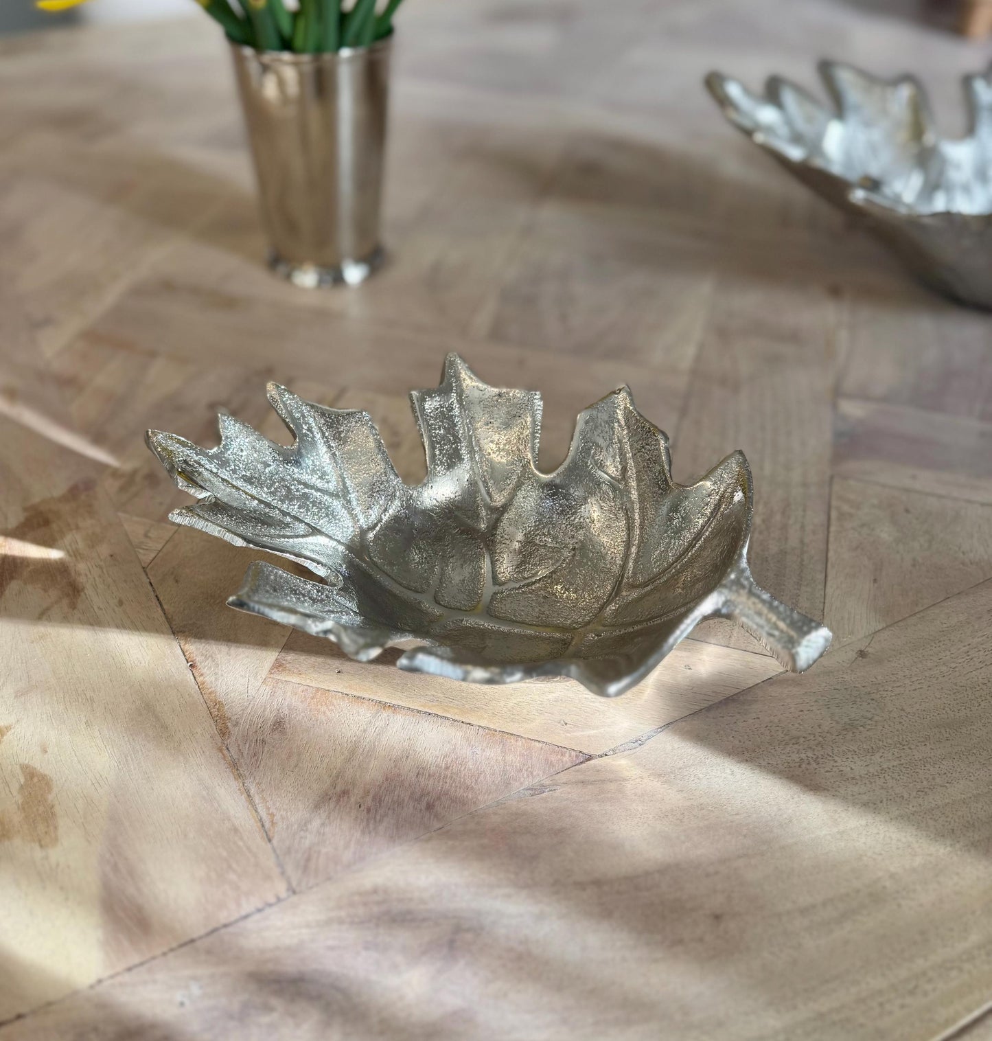 Decorative Leaf Bowl in Cast Aluminium