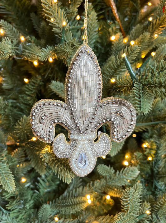 Décoration de Noël Fleur de Lys en perles de champagne