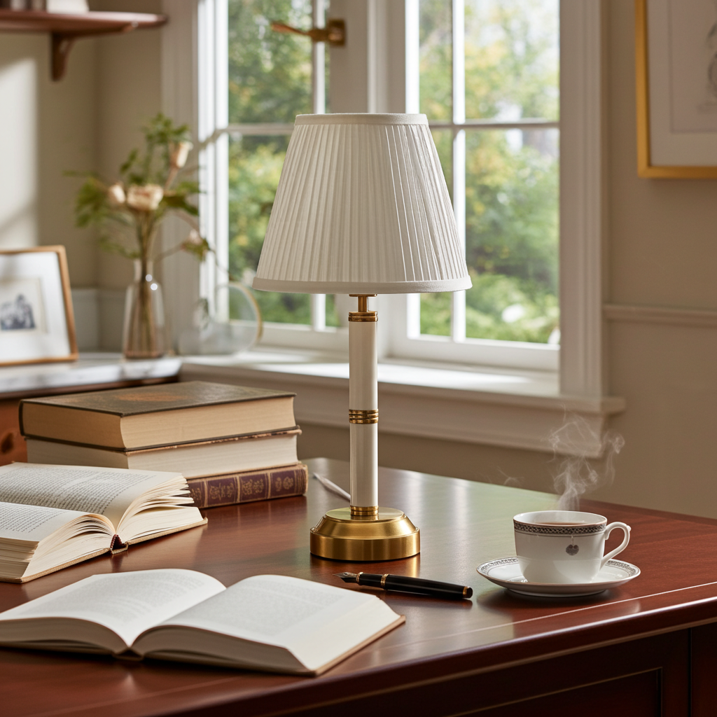 Kensington Rechargeable Table Lamp in Marble and Brushed Gold