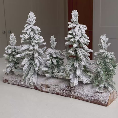 The Snowbound Forest – LED Snow-Flocked Christmas Tree Scene, 50cm