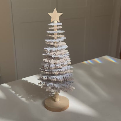 Grey Felt and Wood Christmas Tree Ornament – 31cm