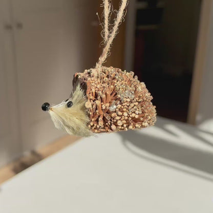 The Woodland Sparkle – Gold Glitter Hedgehog Christmas Bauble