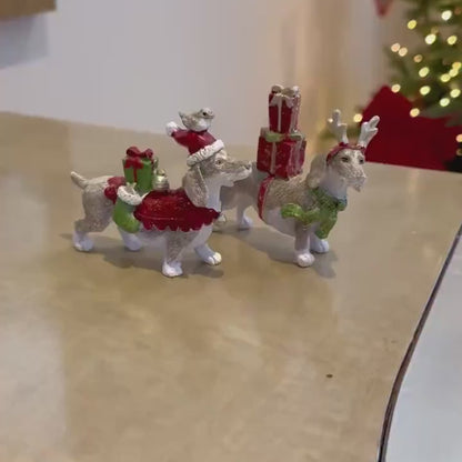 Dachshund Christmas Ornament - Resin Sausage Dog with Gifts