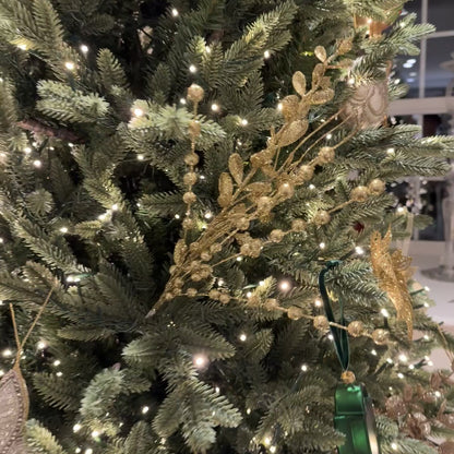 Eucalyptus Beaded Sprig in Glittered Gold
