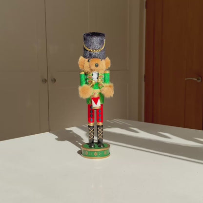 The Teddy Guard – Handmade Wooden Bear Nutcracker, 32cm