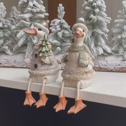 Festive Dangly Leg Duck Ornament – Christmas Tree or Present Sack